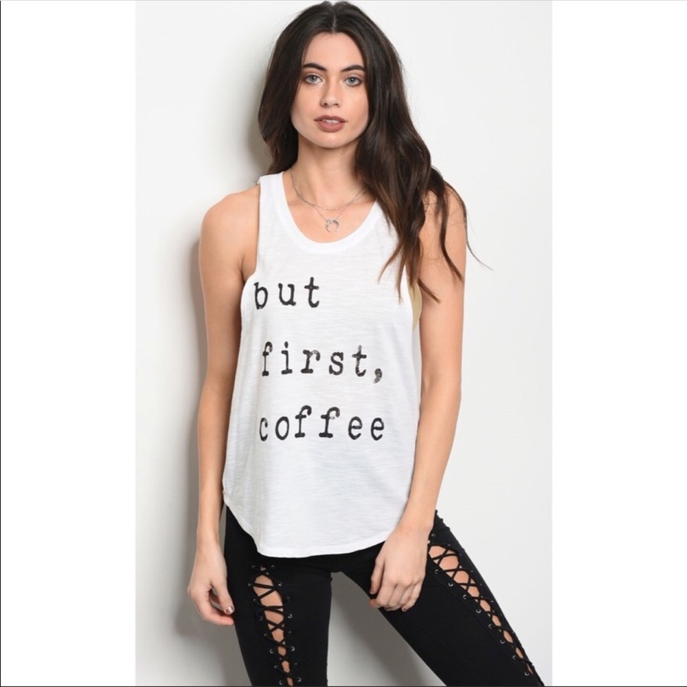 But First, Coffee simple graphic tank top - Picture 3 of 8